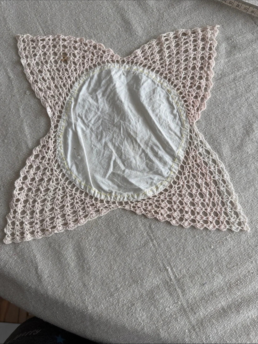 Handmade Pink and Cream Crochet Doilies Set of 4